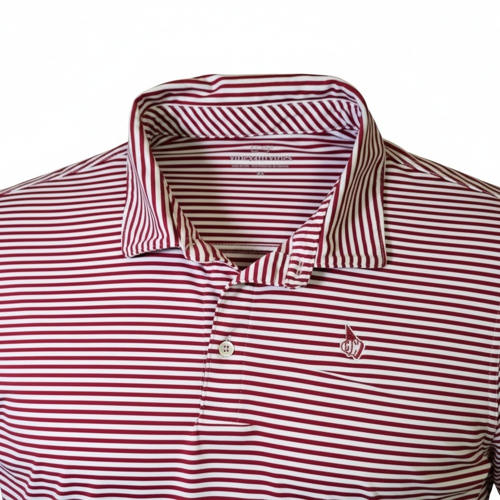 Vineyard Vines Polo Shirt Red White Stripe XL - Picture 3 of 8
